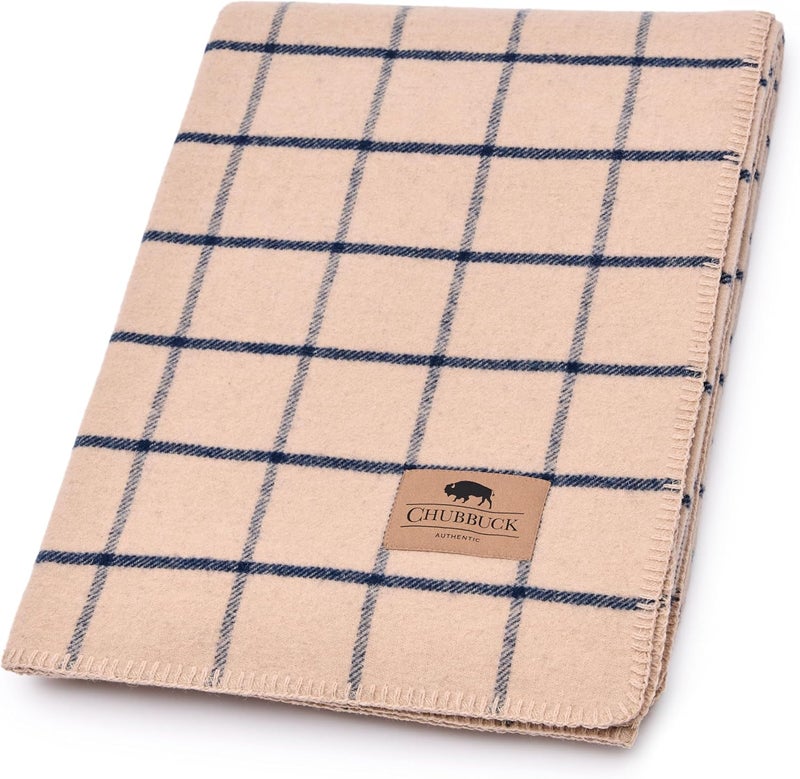 Chubbuck Authentic Chubbuck 100% Wool Blanket Camping (60" x 84") - Large Warm Blanket for Camping, Emergency, Outdoor Concerts and Home Use - Fire Retardant, Soft and Warm Blankets for Winter (Scotch) - Image 1